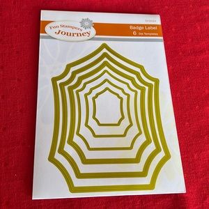 NWT Fun Stampers Journey Badge Label 6 die templates DI-0034
